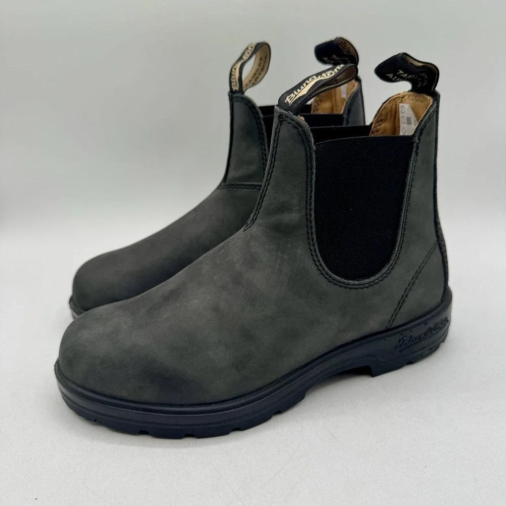 Blundstone 587 Boots Women's Size 7.5 UK 4.5 Rustic Black Leather Extra Footbeds